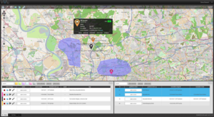 inViu web - vista general con mapa y lista de los trackables