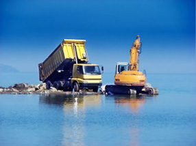 Excavator and dumper